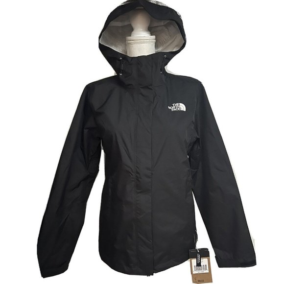 The North Face Venture 2 Black Waterproof Zip Up Hooded Rain Jacket Medium - Picture 1 of 11